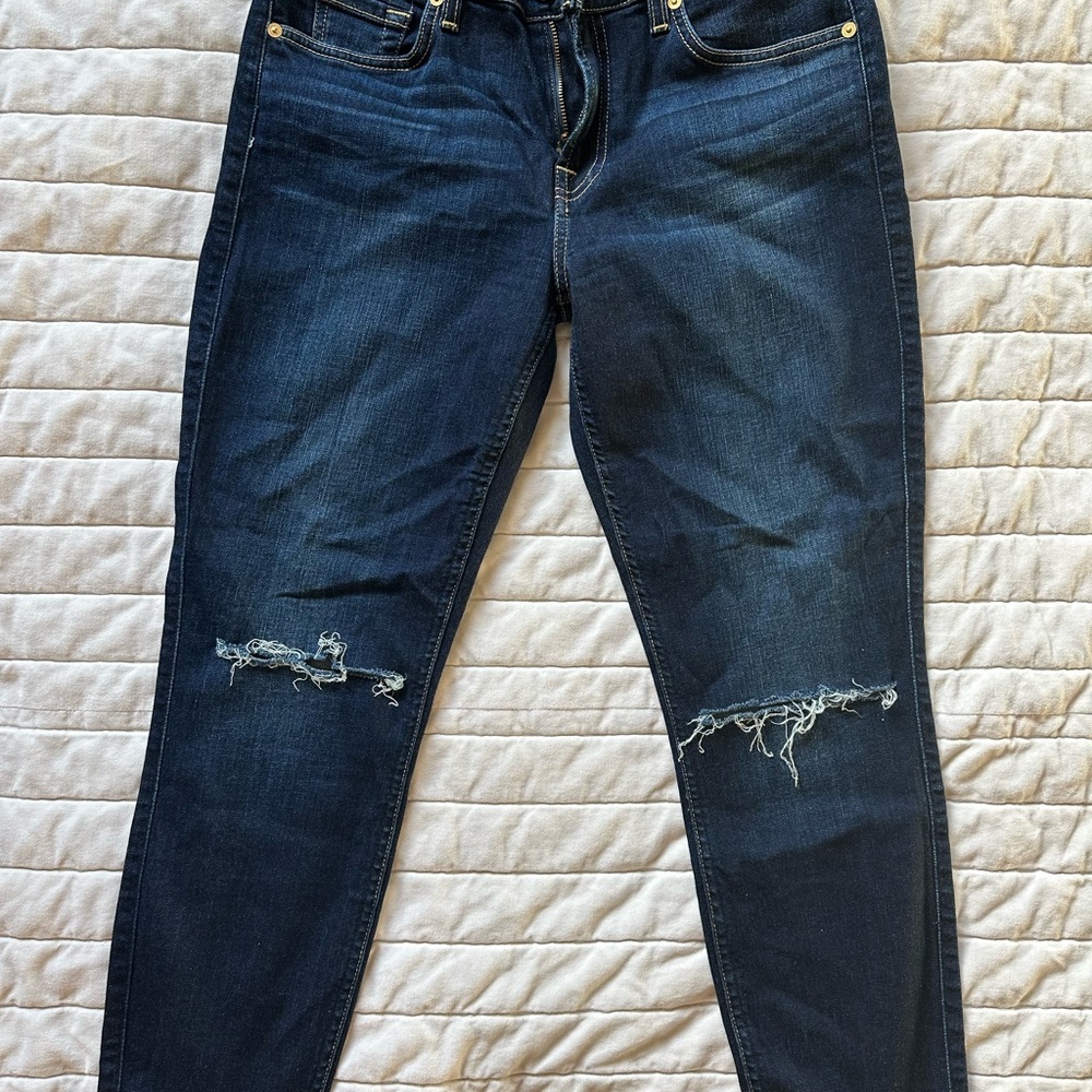 7 For All Mankind Dark Blue Ankle Jeans - Picture 3 of 5
